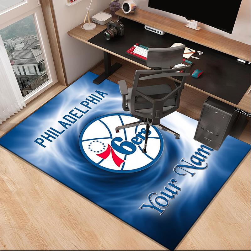 Custom Name76ers Basketball Team Carpet, Indoor Rug, Chair Rug, Living Rooms, Doormat Made From Polyester Home Decor Birthday Christmas Gifts