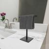 Countertop Towel Holder Stand Stainless Steel T-Shaped Bathroom Hand Towel Rack Stable Free Standing Metal Organizer No Drilling