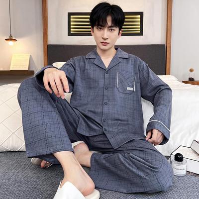 Men's Autumn 2025 Long Sleeve Cardigan Pajama Set: Casual Homewear That Can Be Worn Outside