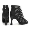 Sexy High Heels Adult Women Dance Boots Mesh Salsa Tango Latin Dance Modern Ballroom Dancing Shoes Heeled 9CM