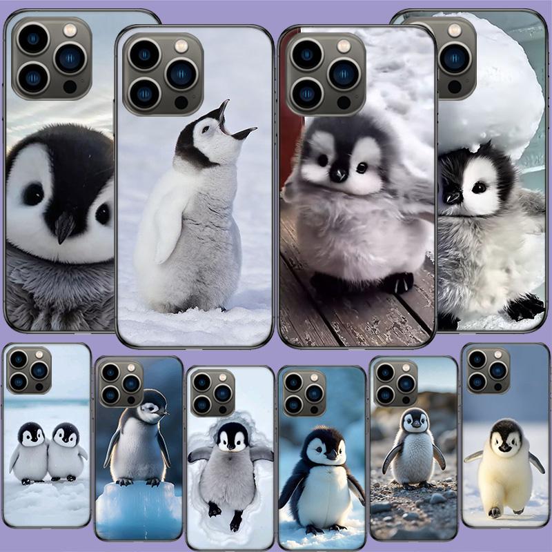 Penguin Baby Healing Phone Case For Iphone 17 Air 15 Pro 14 Plus 16 Pro Max 17E 16E 12 13 Mini 11 Cover Cute Fundas