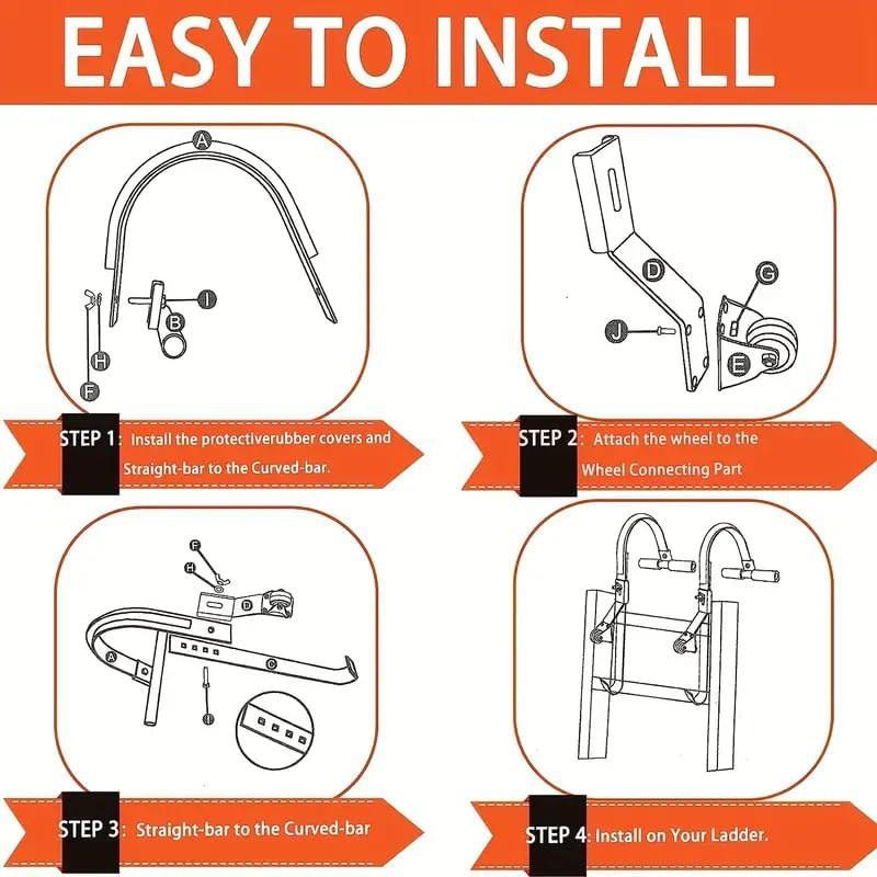 Cârlig scară dreaptă multifuncțional Stabilizator scară de uz casnic Scară dreaptă portabilă Cârlig de acoperiș Dispozitiv stabilizator