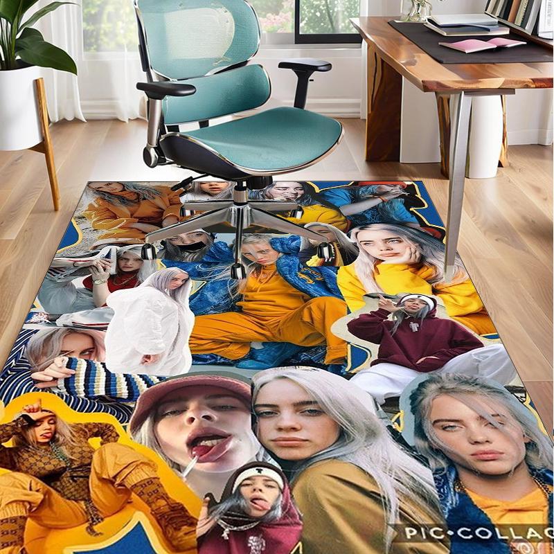 Bi-llie music Artwork Office Rug Chair Mat, Game Carpet, Suitable for Front Door, Bedroom, Living Room, Desk, Holiday Gift