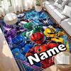 Custom Name Personalized Power Rangers Print Carpet, Versatile Home Decor Rug, for Playroom, Apartment, Balcony, Entryway, Hallway Gift