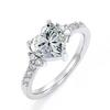European and American Style Wedding Noble and Elegant Heart-shaped Purple Diamond Ring Female Marriage Proposal Ring, Jewelry