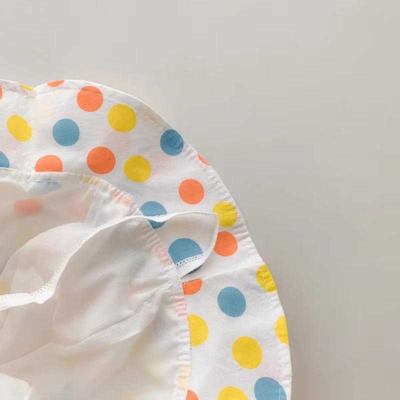 Niedlicher Baby-Eimerhut mit Punktschleifen, weiche Baumwolle, für Babys und Mädchen, Fischerhüte, Sommer, Kinder, Outdoor-Sonnenhut