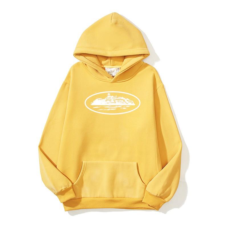 American Streetwear Devil Island Print Fleece Hoodie Loose Casual Sweatshirt Youth