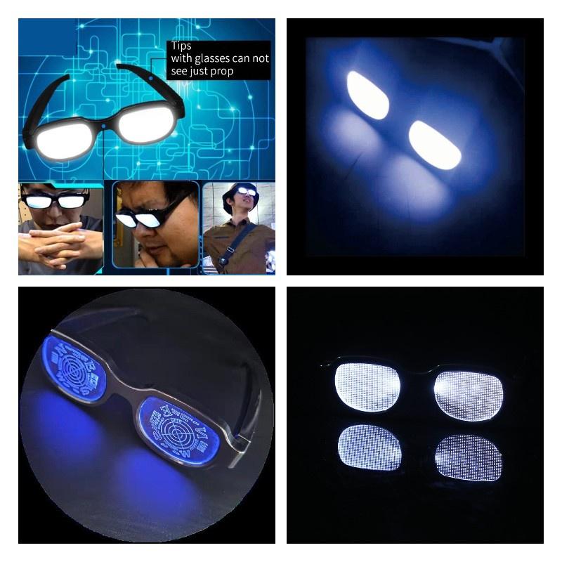 Famous Conan Detective Light Up Glasses Usb Rechargeable Animated Character Cos