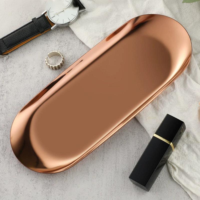 Stainless Steel Water Drop Shape Cosmetics Storage Table Jewelry Tray Multi-Functional Home Dining Tray Containers
