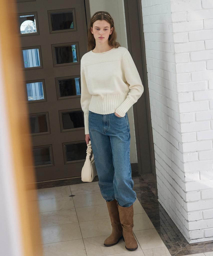 Deuloupisumeon Code Boat Neck Wool Knit [Mint]