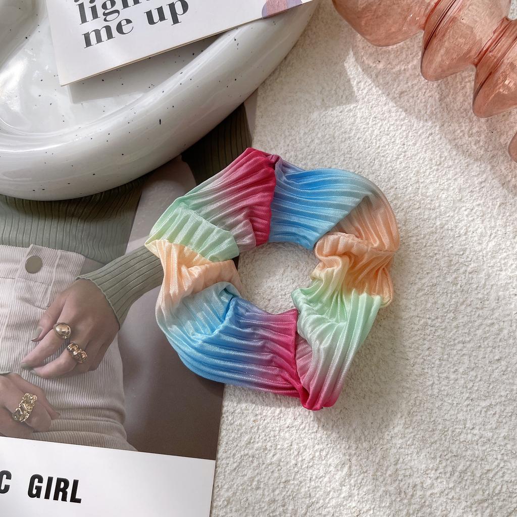 New European and American Style Tie-dye Knot Cross Hairband Striped Wide Headband Pleated Hair Scrunchies Women Hair Accessories