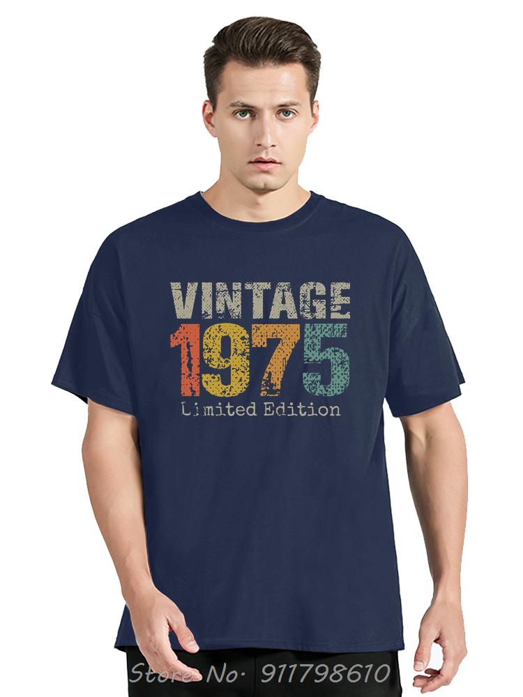 Funny Oversized T-shirt Vintage 1975 Limited Edition Men's Clothing Summer Cotton Tshirt 50th Birthday Gifts Fitness T Shirt