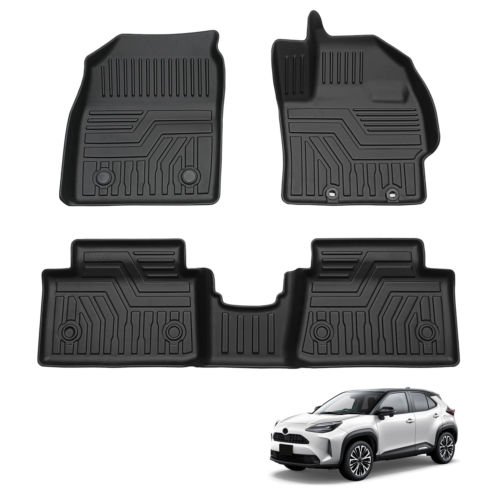 

Новый Yaris Пол Yairs 3D TPE Автомобильное Пятно Легко для Автомобиля 3D Износостойкий Водонепроницаемый Индивидуальный Защитный Комплект Коврики для Пола Yaris, Специфичный для Автомобиля Дизайн, Эксклюзивный,