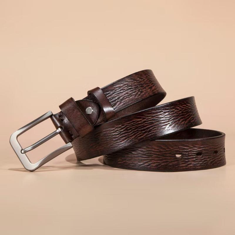 Pure Cowhide Retro Tree Paste Leather Belt Men's Casual Cowhide Belt Men's