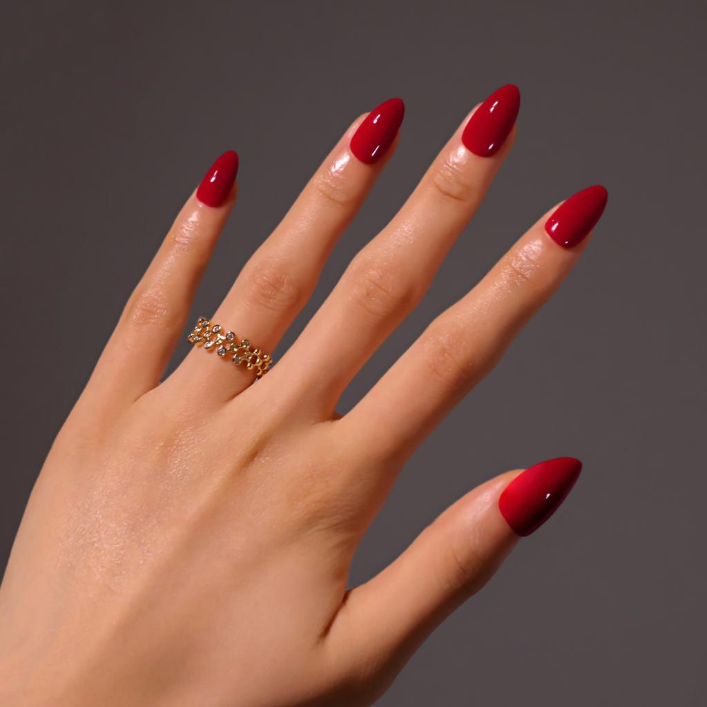 Bordeaux Red Wear Nail Short Almond Nail Repeatable False Nail Advanced Sense European and American Hot Selling Gel Nail Art