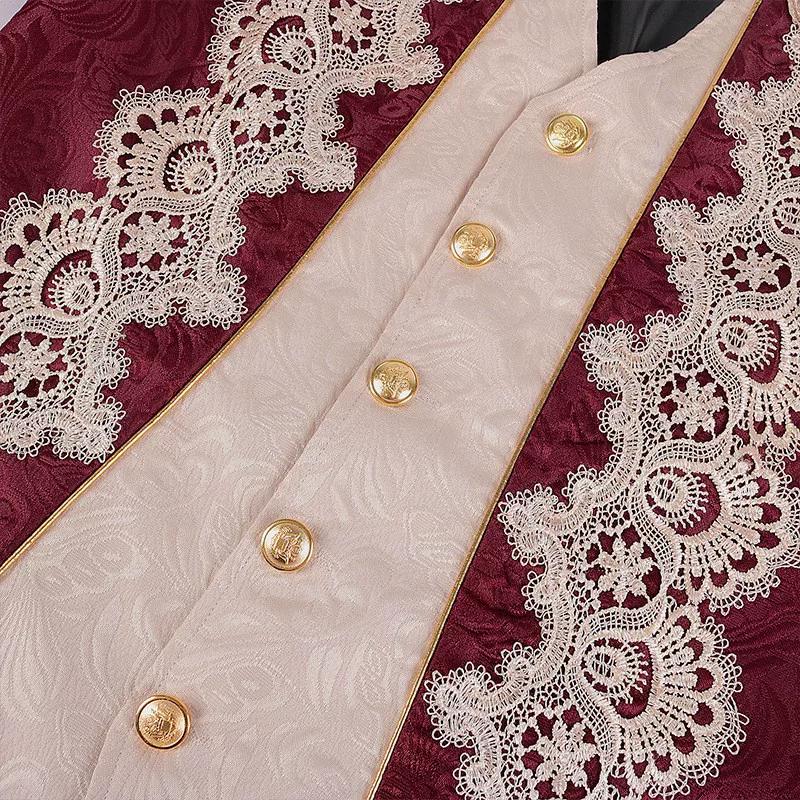 Medieval court tuxedo long embroidered one-piece vest jacket stage play cos count plus size performance suit