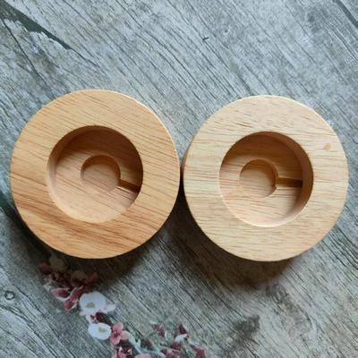 Solid Wood LED Touch Lamp Base for Crystal Night Light