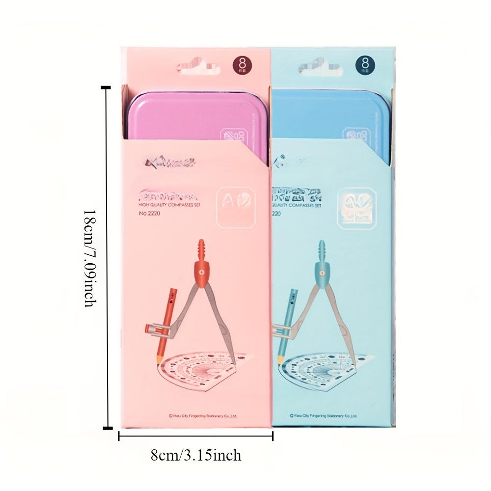 8pcs/Set Ruler Compass Pencil Set Geometry Maths Drawing Stationery Mathematical for Boys Girls Gift Office Stationery Supplies