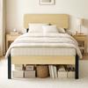 Bed Frame 90 X 200 Cm with Headboard, Platform Bed, Single Bed with Under-Bed Storage