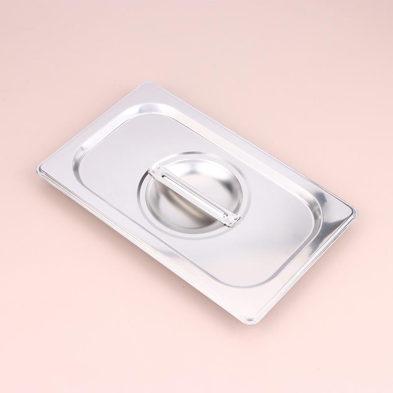 Stainless Steel 1/9 1/6 1/4 1/3 1/2 1/1 Food Pan Lid Steam Table Pan Covers Notched Lids With Handle Lock Heat