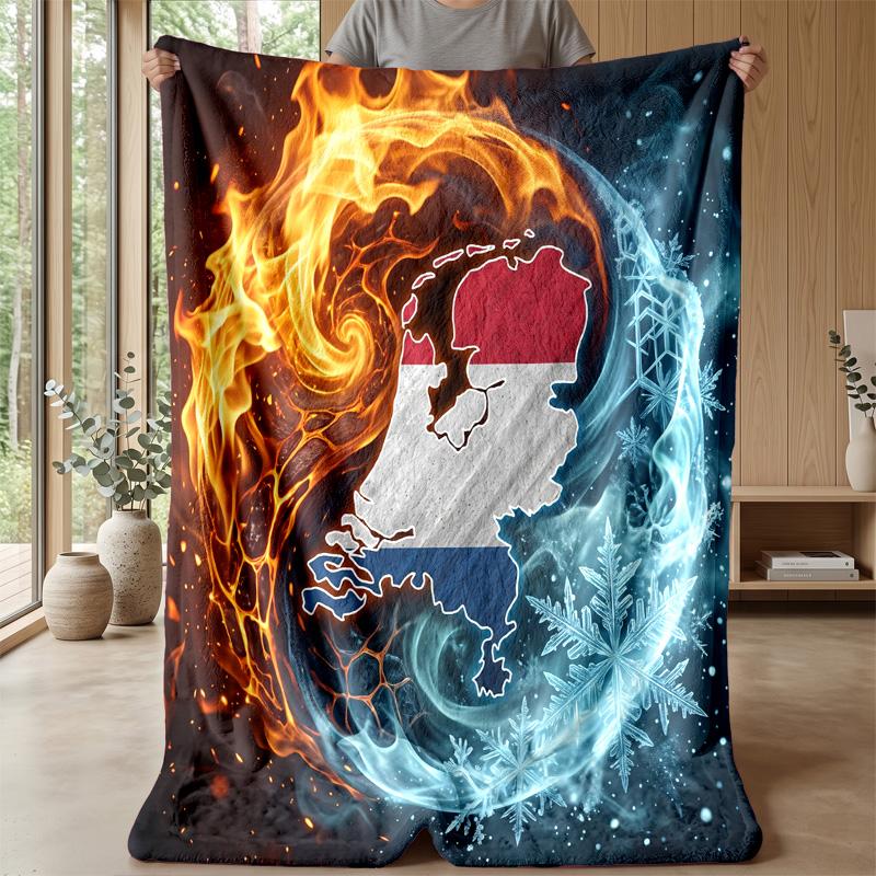 Coperta in Flanella Stampata Calda e Skin-Friendly Decorativa per Divano Letto Uso Quotidiano