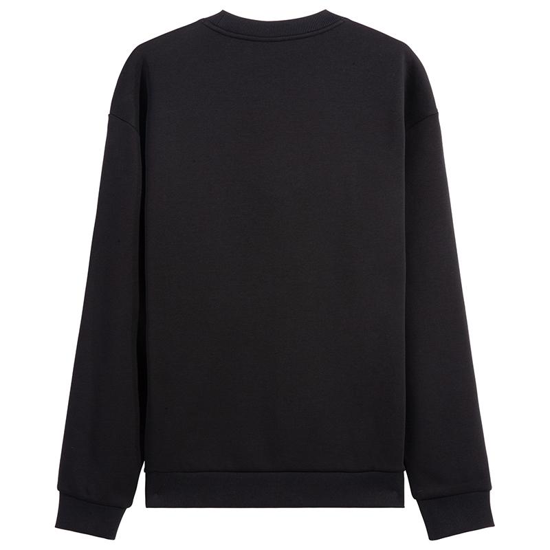 Li Ning Sweatshirts Unisex Black Crew Neck Moderate AWDVH37-1