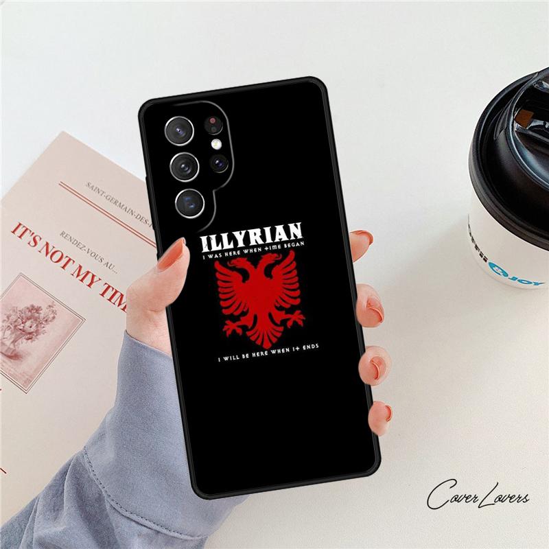 Albanian Flag Eagle phone case For Samsung Galaxy S24 S25 S23 S22 Ultra Note 10 20 Plus S20 S21 FE Cover