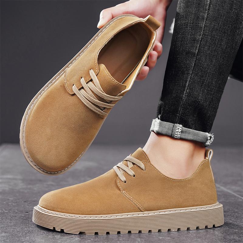 Retro Herren Freizeit Lederschuhe Rutschfest Outdoor Bequeme Sneaker Herbst Wildleder Herren Trendige Schuhe Designer Wanderschuhe Mann