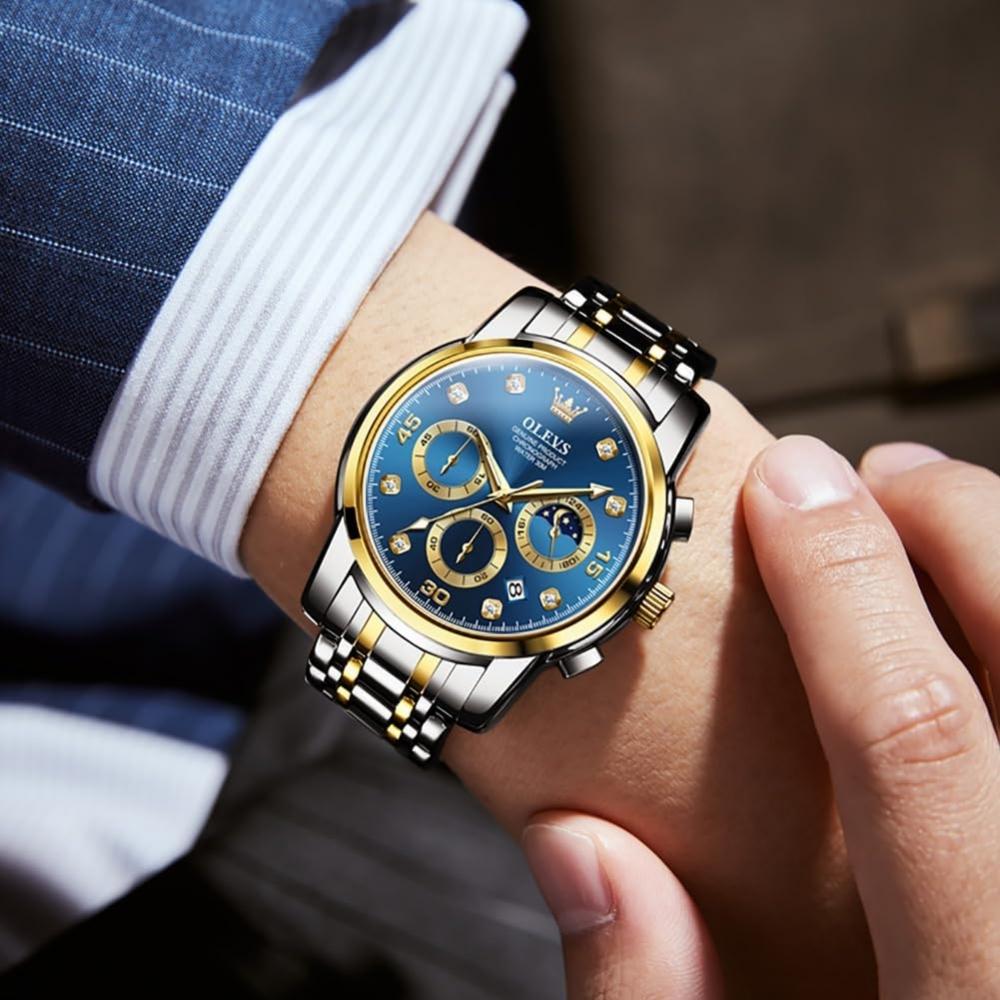 Iqiyi Men S Analog Quartz Watch caSual Blue Waterproof Metal Band 2889g Jl