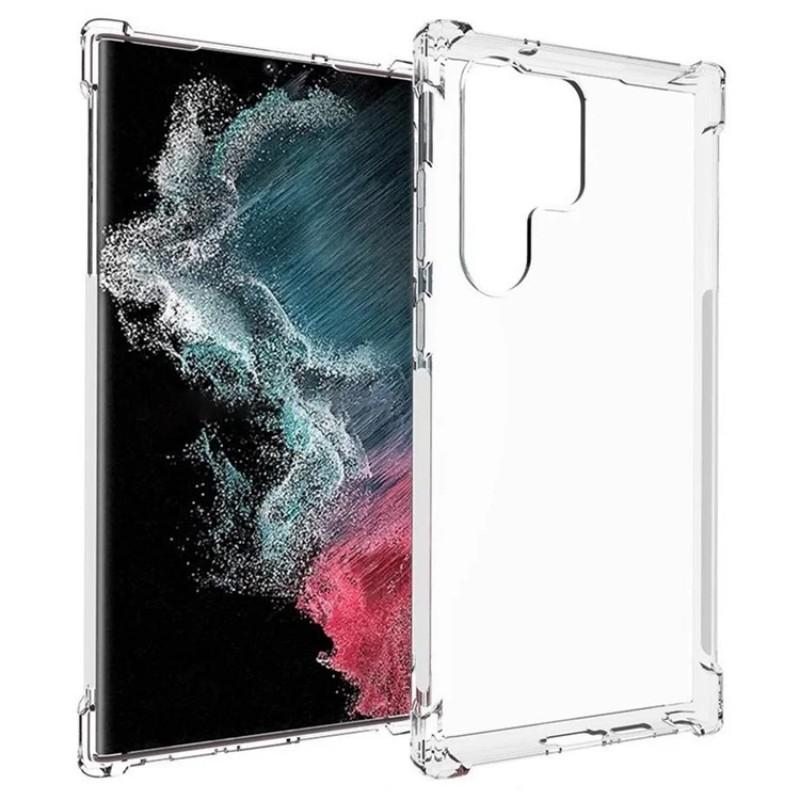 For Samsung Galaxy S23 Ultra Back Cover WANLONFENG TM Series 2.0mm Clear TPU Phone Case (Big Lens Hole)