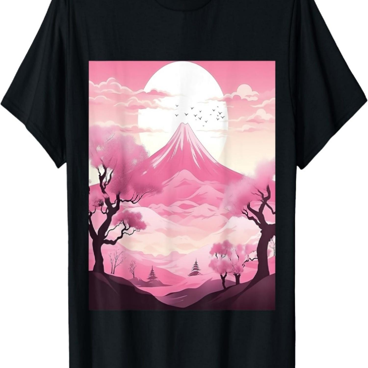 Ephemeral Heights A Pastel Symphony of Cherry Blossoms T-Shirt S чёрный