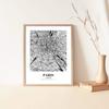 Eleville 11X14 Unframed Paris France City View Abstract Road Modern Map Art Print Poster Wall Office Home Decor Minimalist Line Art Hometown