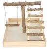 Wood Bird Perch Stand Natural Parrot Playing Standing Rack Bird Training with Large Base
