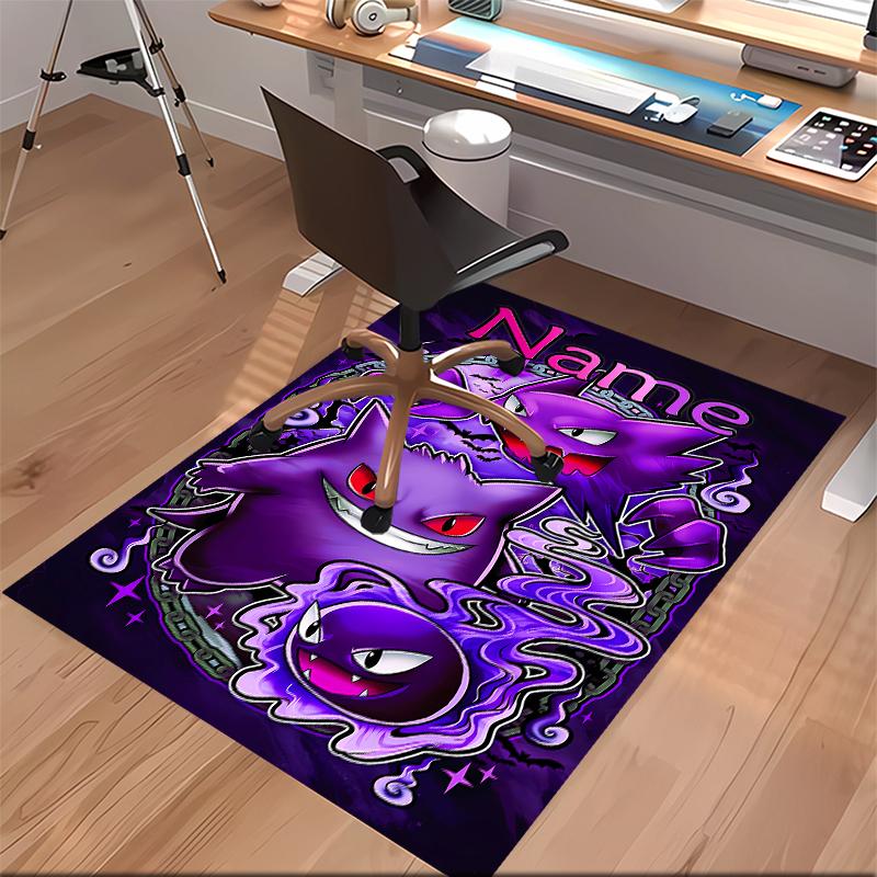 Custom Personalization Pokémon Gengar Print Area Rug - Soft, Washable Non-Slip Indoor Mat,Living Room,Home&Office Decorative Rug