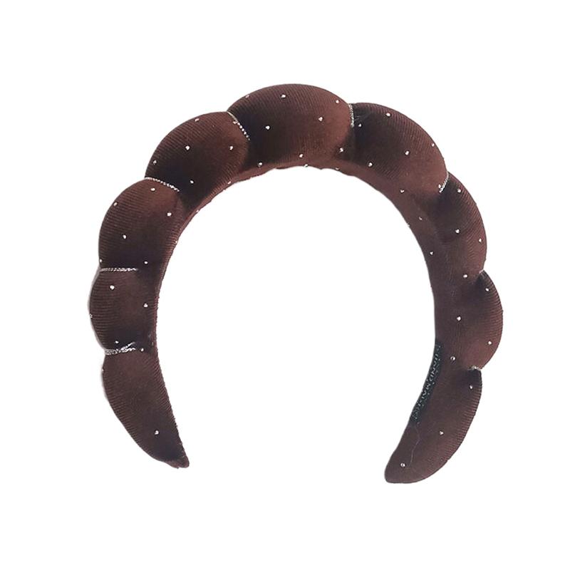 Solid Color Cloud Sponge Headband Washing Scrunchies Puffy Headband Washing Face Makeup Shower Skincare Hair Band