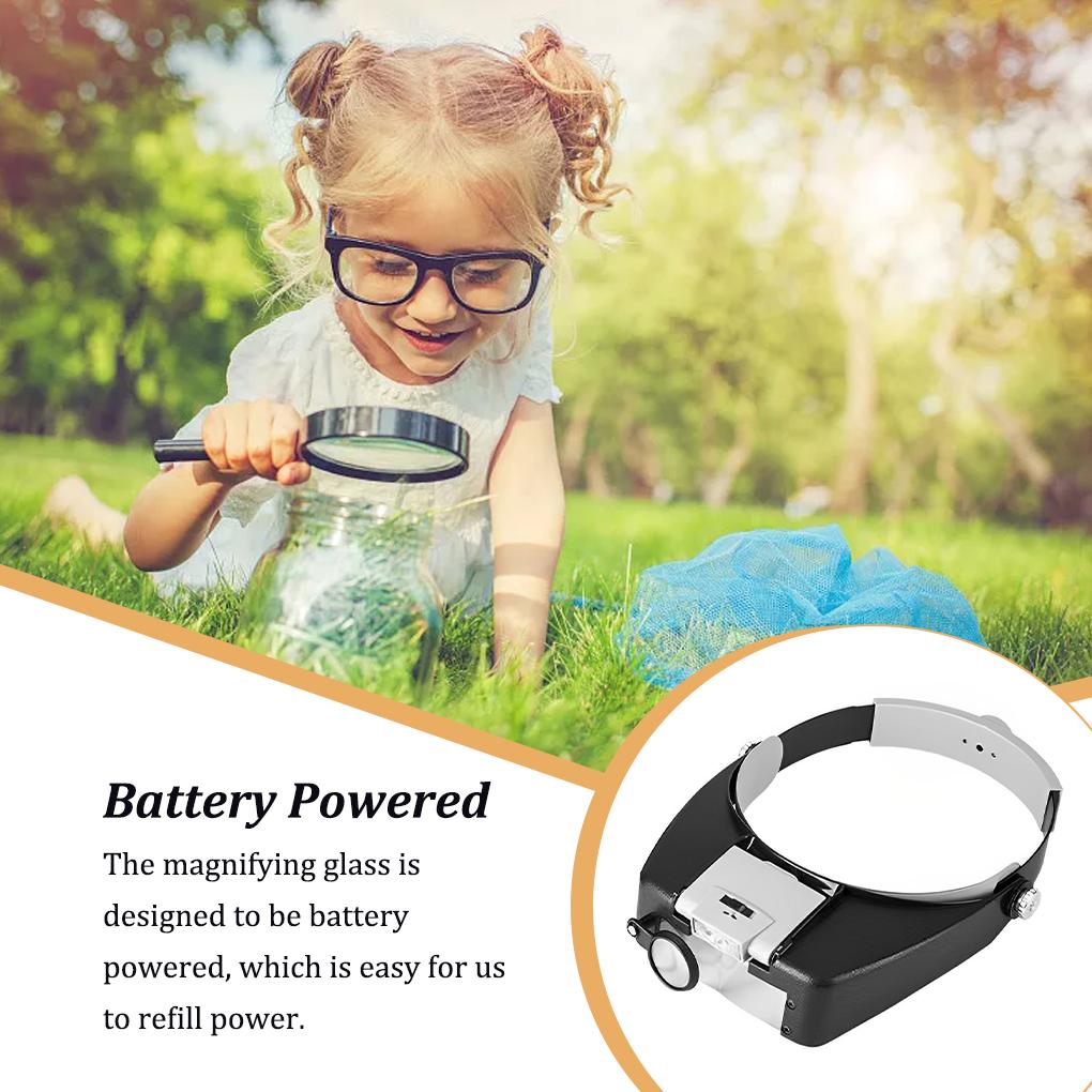 Kopfmontierte Lupe LED-Beleuchtung Leselupe Grau