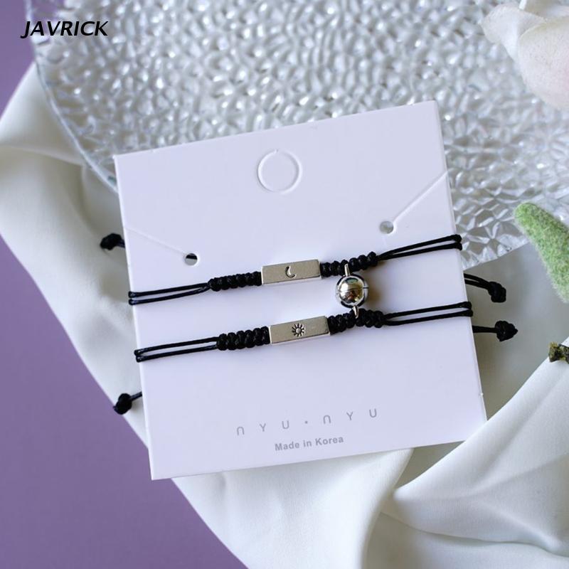 Attractive Handmade Round Couple Magnet Wrist Bracelet Women Lover 'S Stars Moon Charm Female Male Paired Friendship JewelryFashion Bracelets