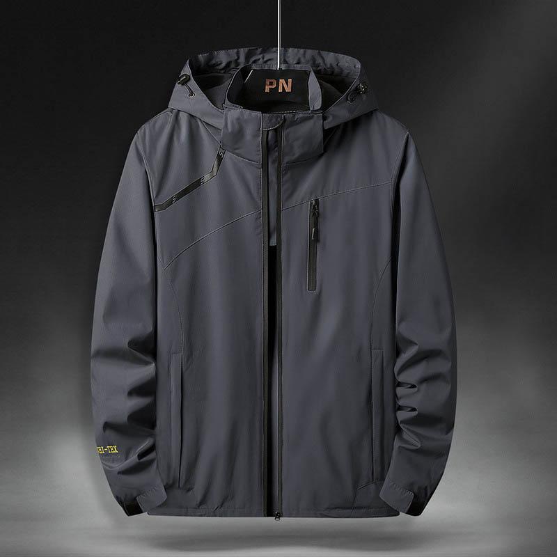 

Куртки ветровки мужские больших размеров 45-130 кг 5XL 6XL 7XL уличное ветрозащитное непромокаемое пальто одежда больших размеров Jaqueta XXXXL темно серый