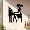 Elegancki Pianista Metalowy Obraz Ścienny Unikalny Wystrój Wnętrz Prezent dla Kobiet