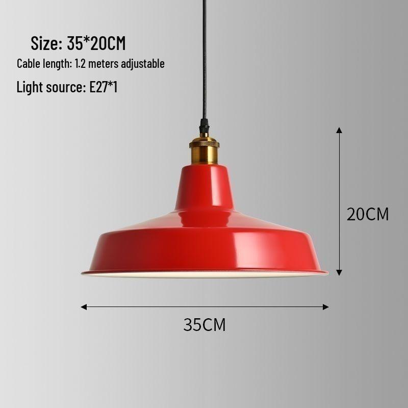 Red Retro Nordic Industrial Chandelier - Ideal for Milk Tea Shops, Bars, Restaurants, and Cafes.