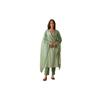 GoSriKi Women's Cotton Blend Embroidered Straight Kurta with Pant & Dupatta (FARIGUP-Green-GS_M_Green_Medium)