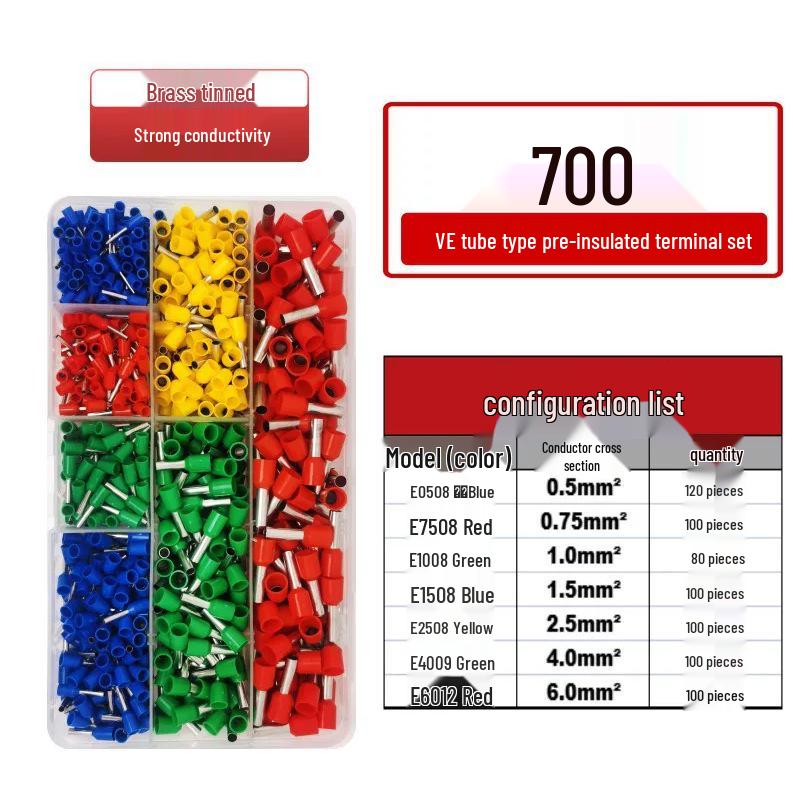 VE Tube Pre-Insulated Terminal Set with Crimping Pliers & Switch Socket Panel