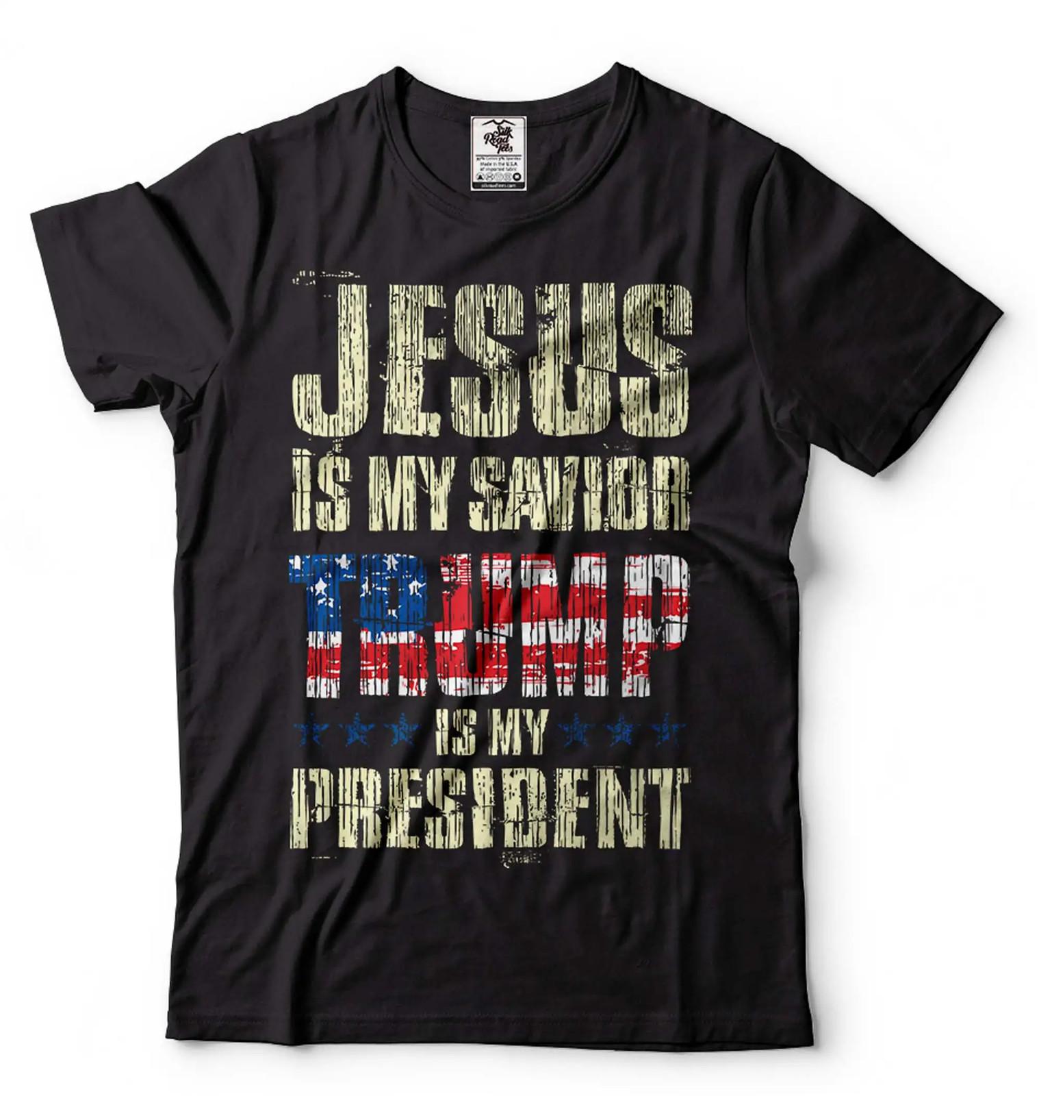 Jesus Is My Savior Trump Is My President Shirt Trump 2024 Tees Patriotic T-Shirt S