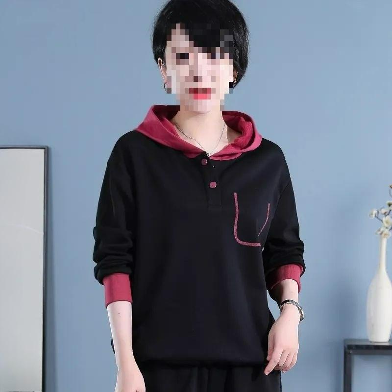 Осенний свитер женский новогодний свободный модный сшивной омолаживающий осенний универсальный XXXXXL