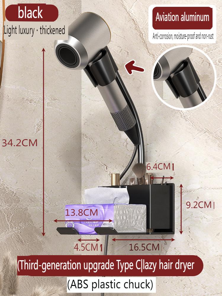 Hair Dryer Holder Wall Dryer Cradle Straightener Stand Organizer Storage Box Toilet Blower Holder Bathroom Shelves Duct Hanger