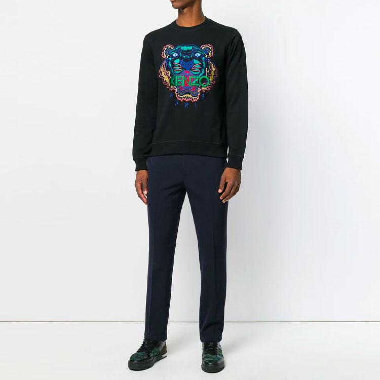 Kenzo Sudaderas Hombre Negro Cuello Redondo Moderado Regular F765SW0014XR-99