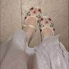 Mode Elegante Blumen Bestickt Marken Ballerinas Damen Atmungsaktives Mesh-Design Mary Jane Schuhe Leichte Bequeme Flache Sandalen