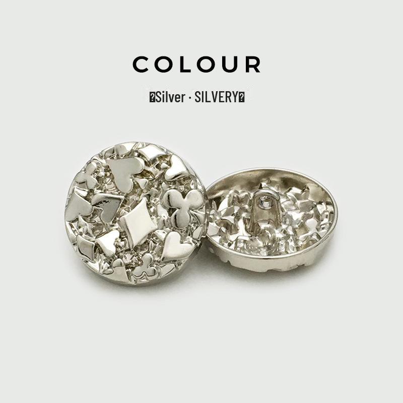 Chic Card-Inspired Metal Buttons for Jackets, Windbreakers, and Suits