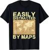 2025/Funny Geography Teacher_ Easily Distracted By Maps Gift Unisex T-Shirt Unisex T-Shirt