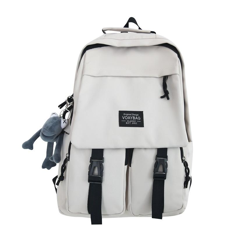 

Мужской однотонный студенческий школьный рюкзак, женский рюкзак большой емкости, дорожный рюкзак белый